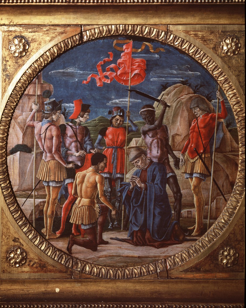 Edessan pyhän Maurelion marttyyrikuolema - öljy paneelille tekijältä Cosimo Tura