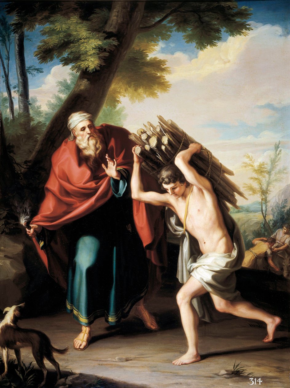 Iisakin uhri. Cosmen maalaus ACUNA TRONCOSO (1759-?), n. 1781 (öljy kankaalle) tekijältä Cosme Acuña Troncoso