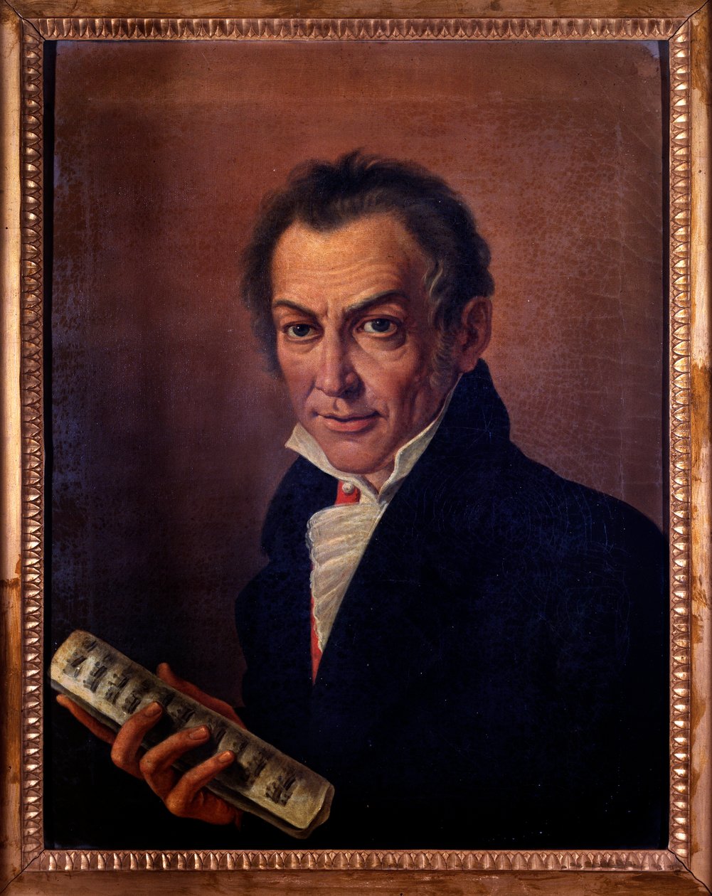 Italian säveltäjän ja urkurin Nicola Antonio Zingarellin muotokuva. c. 1800 (maalaus) tekijältä Costanzo Angelini