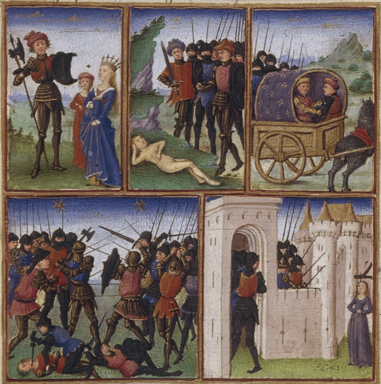 Kuvitus Vergiliusin eeposelle Aeneis, 1450-1499 tekijältä Coëtivy Master
