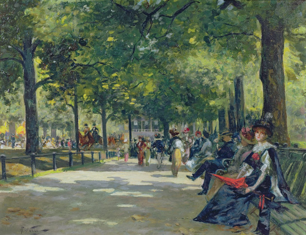 Hyde Park, Lontoo (öljy kankaalle) tekijältä Count Girolamo Pieri Nerli