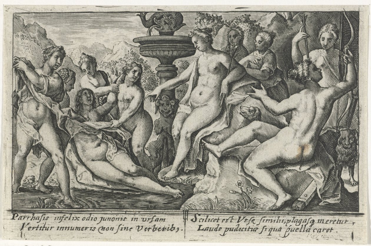 Diana Callistossa Metamorphosen van Ovidius (sarjan nimi) tekijältä Crispijn van de Passe (I)
