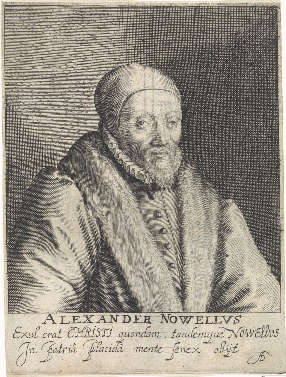 Portree van Alexander Nowell tekijältä Crispijn van de Passe (I)
