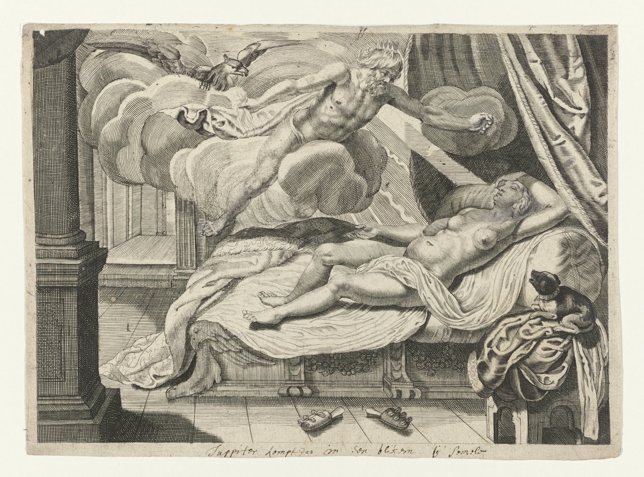 Jupiter ja Semele Metamorphoses of Ovid (sarjan nimi) tekijältä Crispijn van de Passe (II) (attributed to)