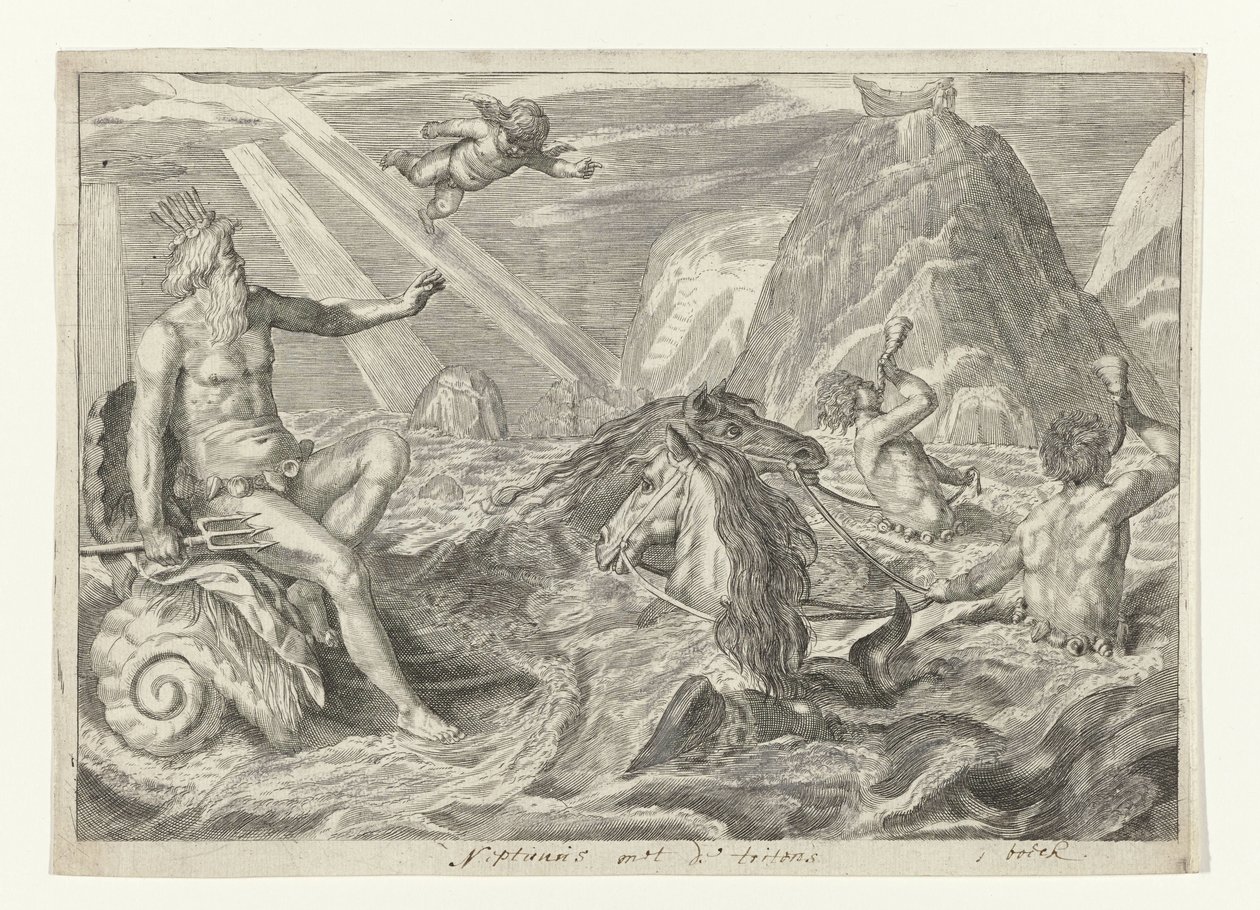 Neptunus kohtasi tritonit Metamorfosen van Ovidius (sarjan nimi) tekijältä Crispijn van de Passe (II) (attributed to)