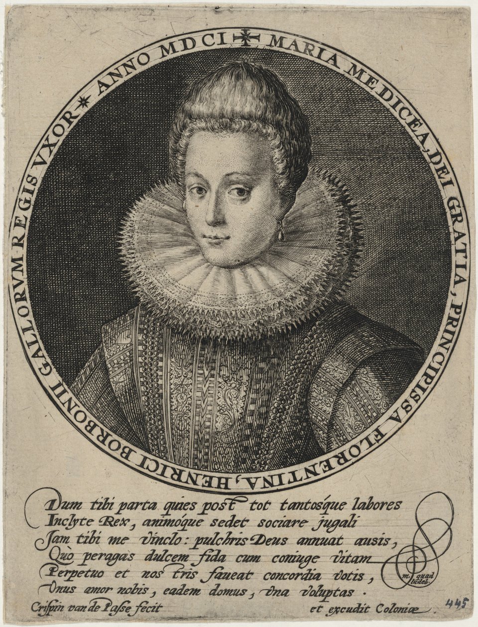 Marie de Medicis, Ranskan kuningatar tekijältä Crispijn van de Passe I