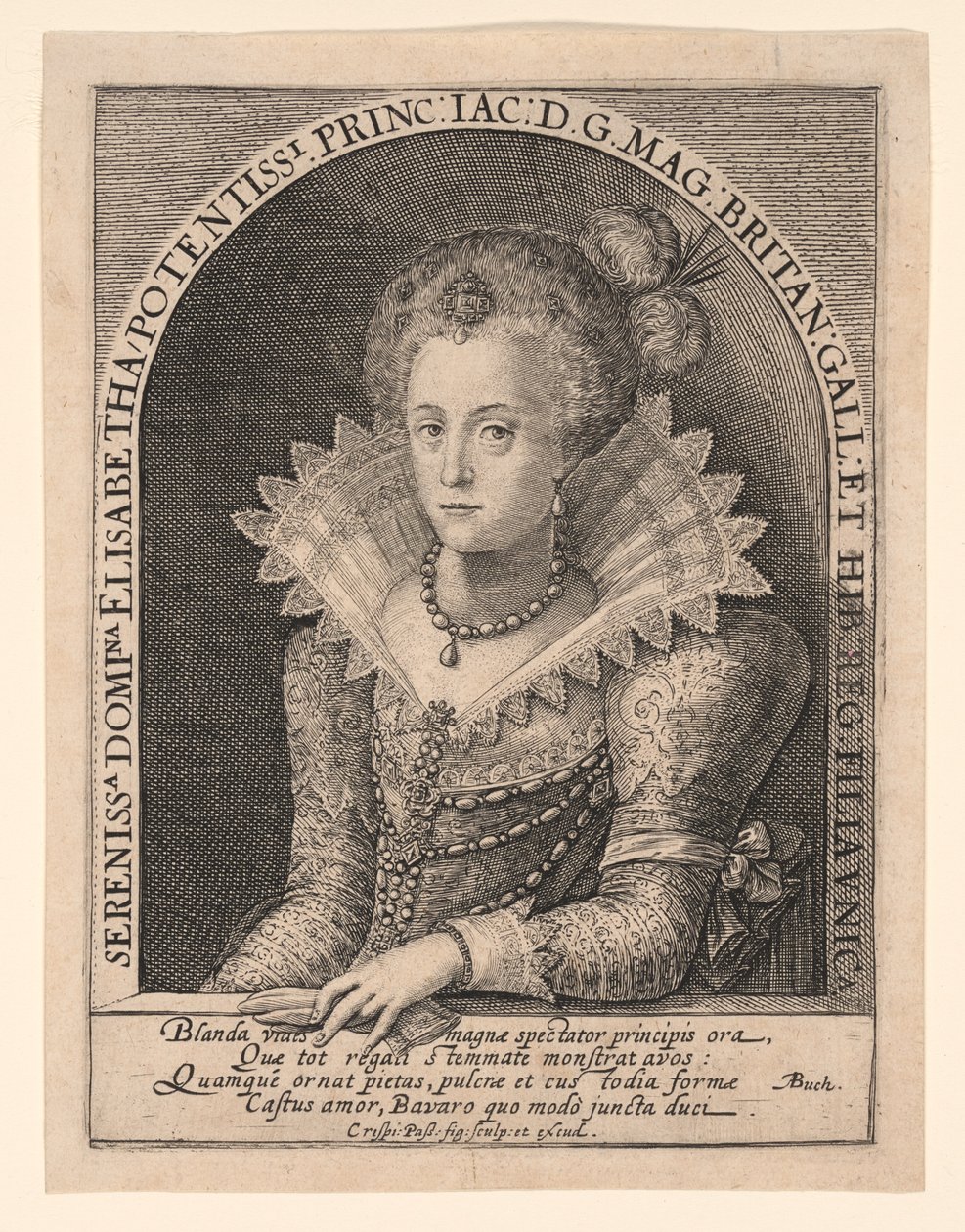 Prinsessa Elizabeth Stuart tekijältä Crispijn van de Passe I