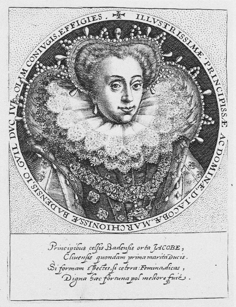 Badenin prinsessa Jakobea 1558-1597, noin 1600 tekijältä Crispijn van de Passe the Elder