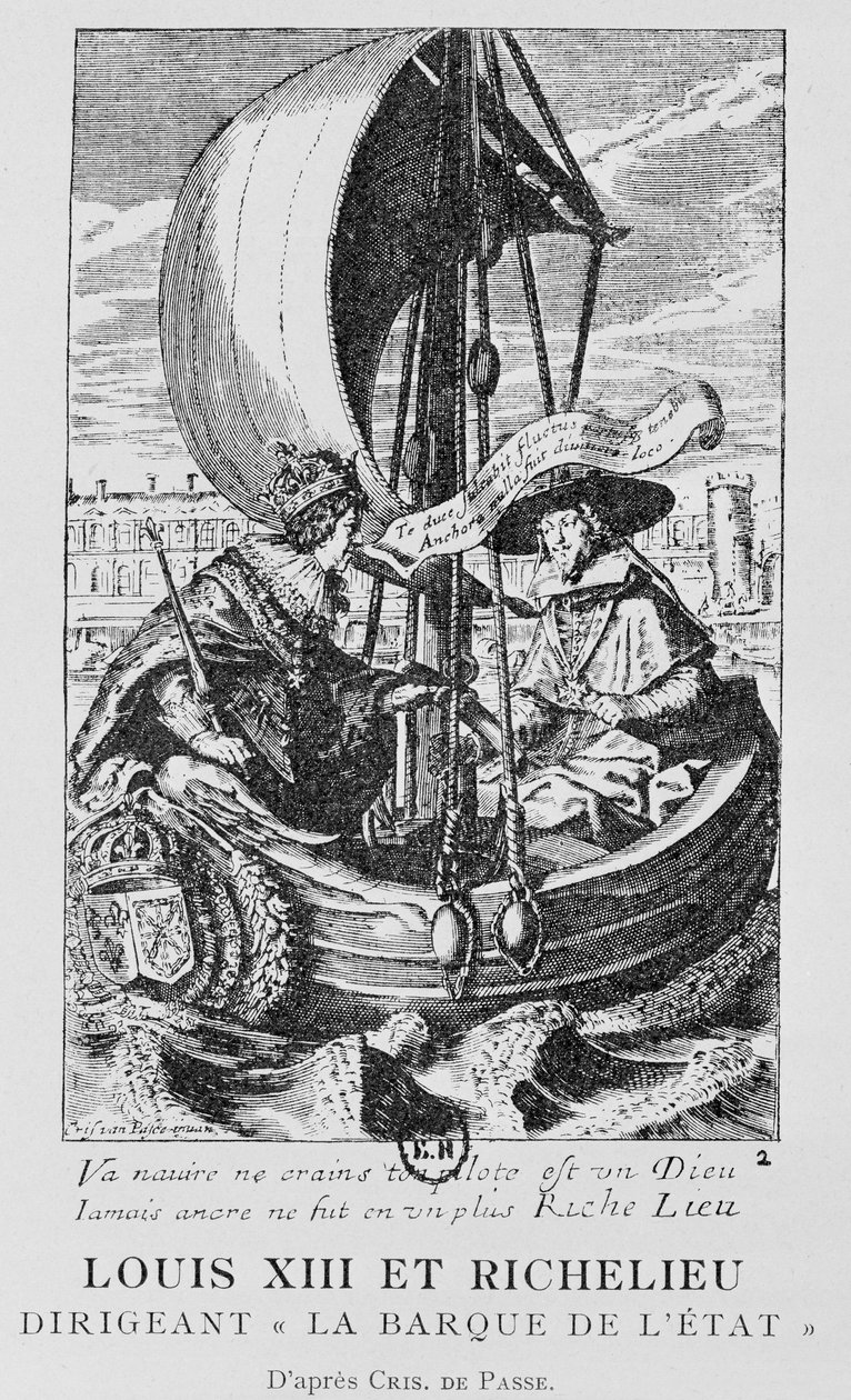 Ludvig XIII ja Richelieu tekijältä Crispin I de (after) Passe