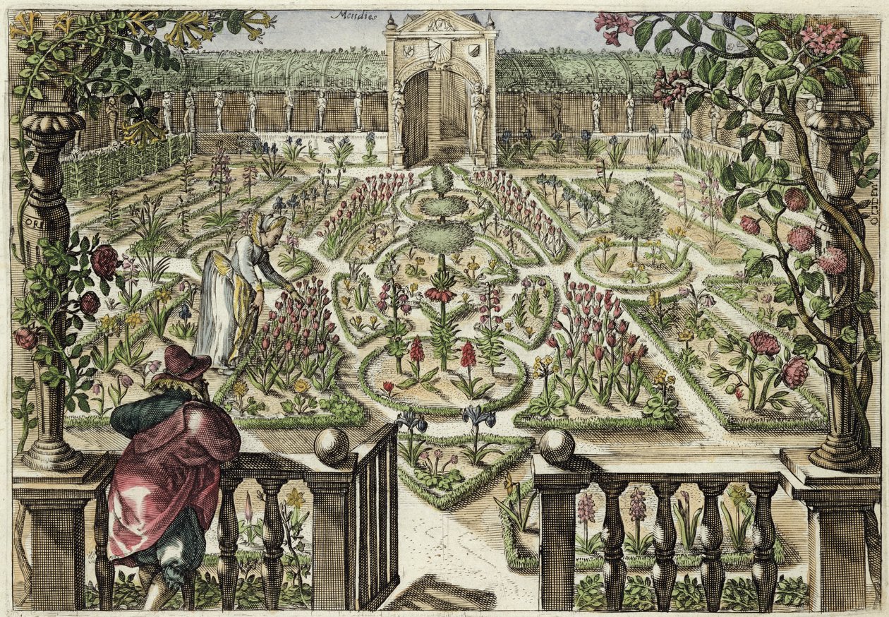 Spring Garden, kirjasta "Hortus Floridus", julkaistu 1614-1515 (katso myös 172301) tekijältä Crispin  Passe