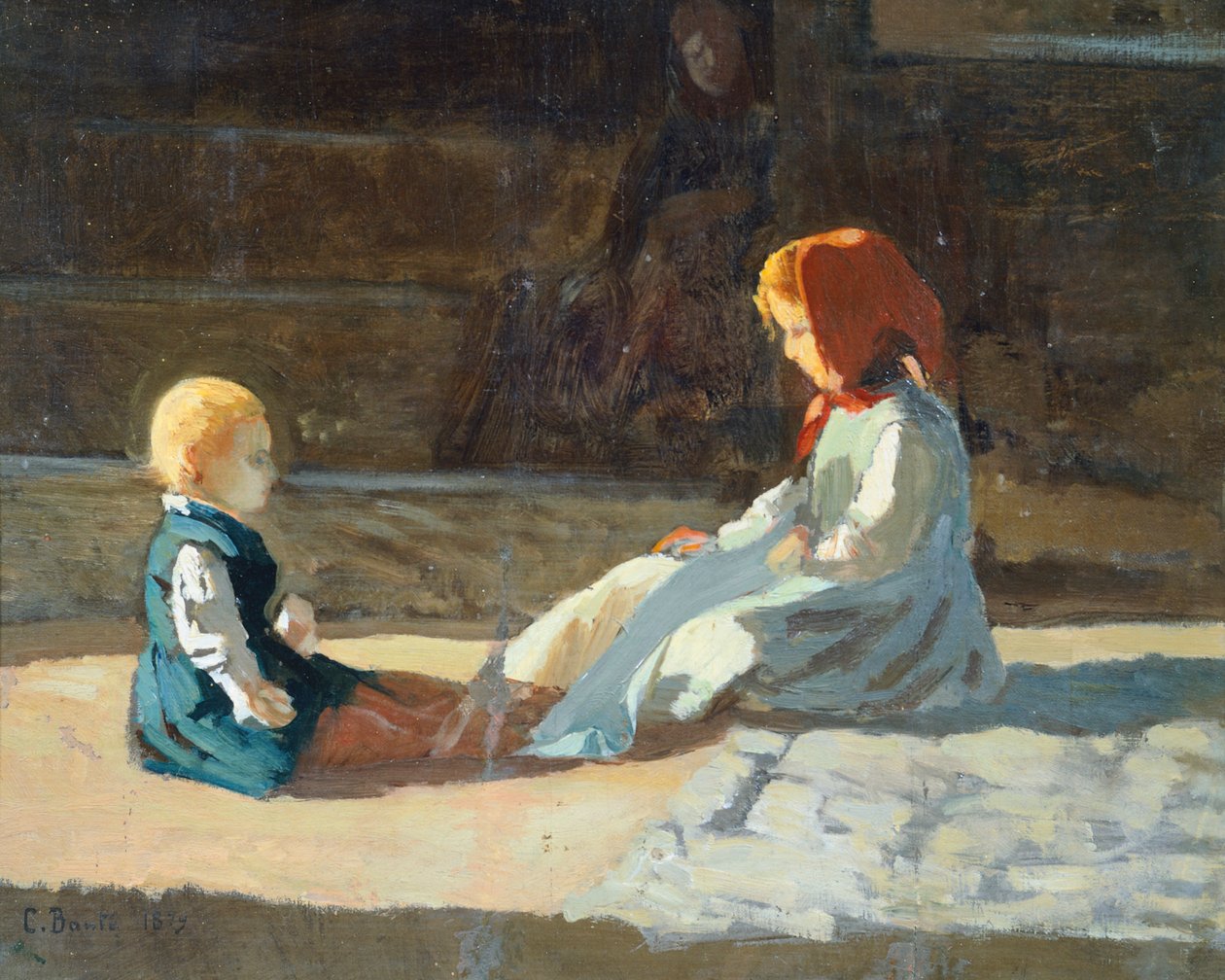 Lapset auringossa, noin 1860, kirjoittanut Cristiano Banti (1824-1904) tekijältä Cristiano Banti