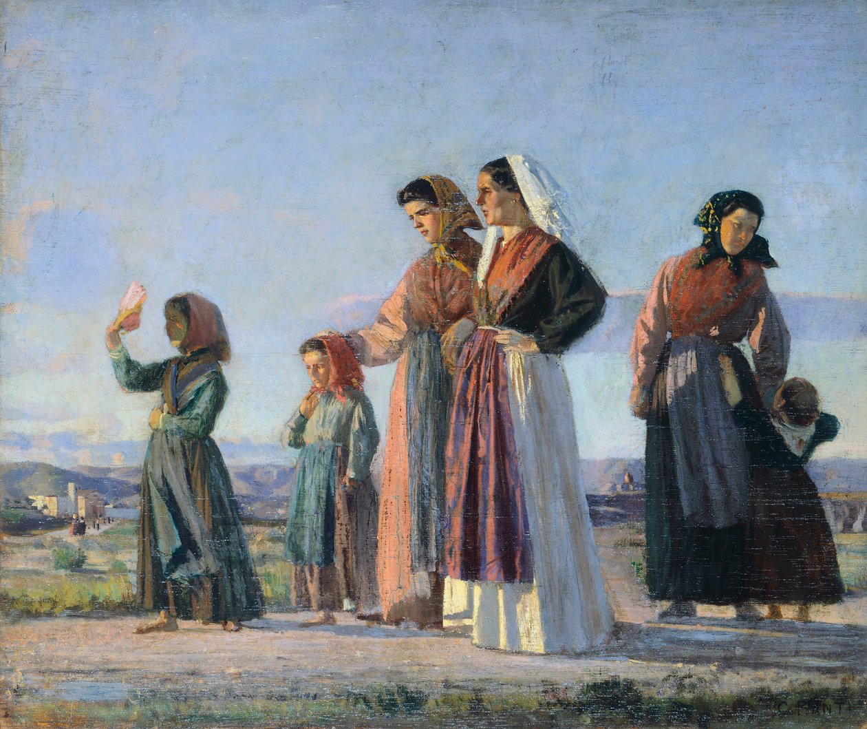 Paluu messusta, noin 1865, kirjoittanut Cristiano Banti (1824-1904), öljy kankaalle, 38x46 cm tekijältä Cristiano Banti