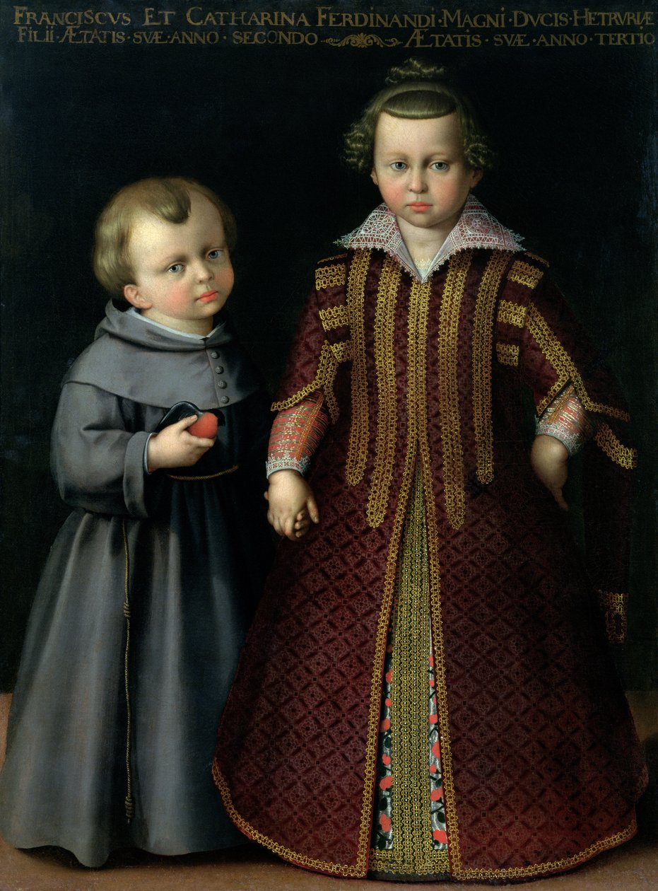 Francesco ja Caterina de Medici (tempera kankaalle) tekijältä Cristofano Allori