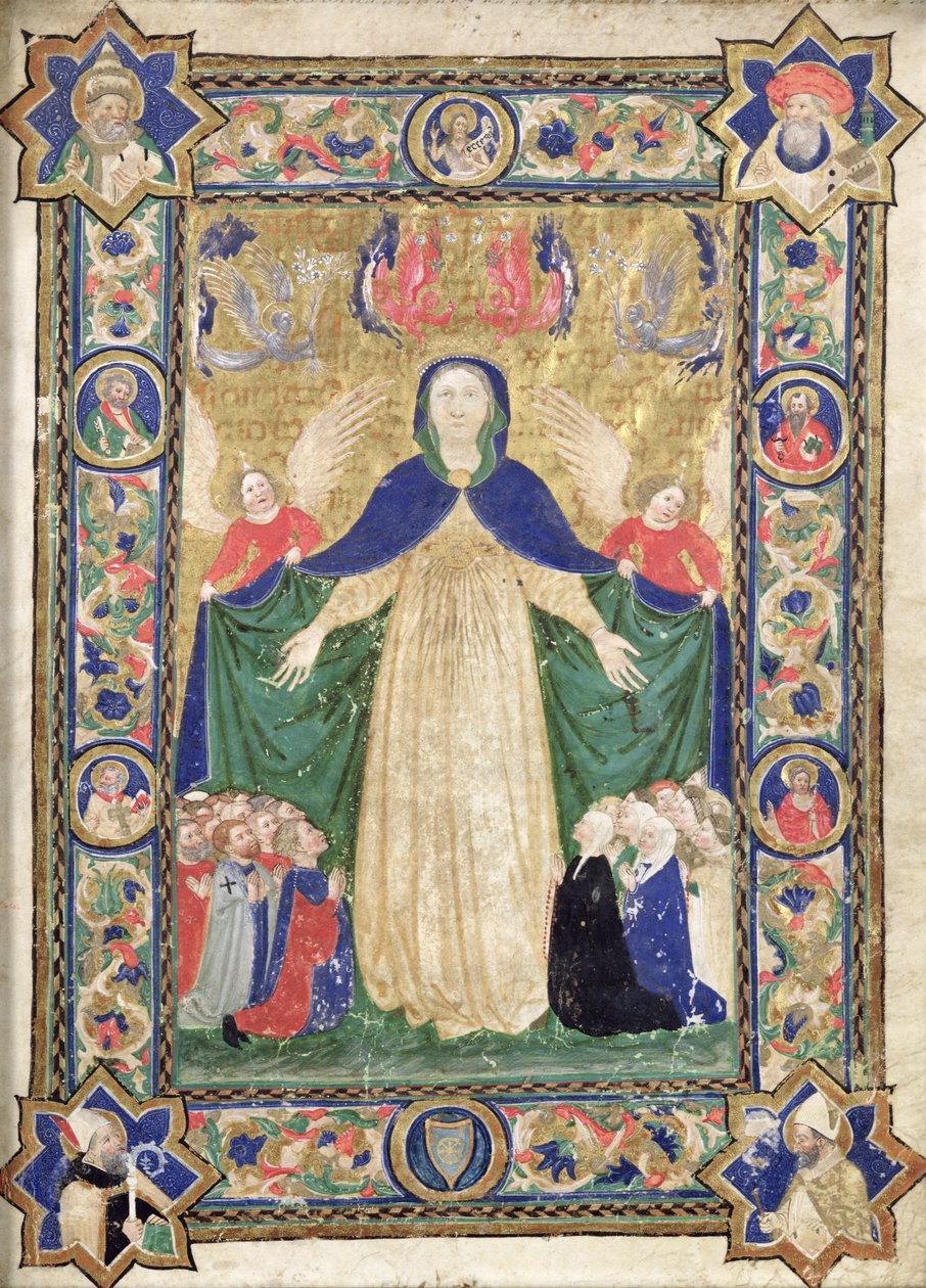 Misericordian neitsyt, etukuva Scuola della Trinita dei Frati Teutonicin kirjasta, 1422. tekijältä Cristoforo Cortese