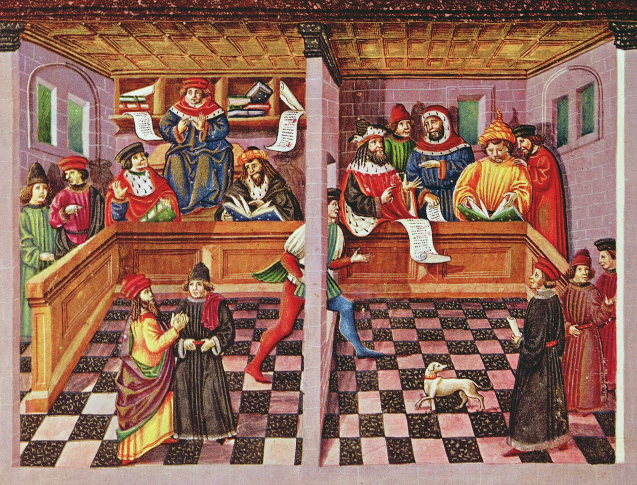 neiti Lat. 209 fol.8v Tribunal of the Scientists, 
