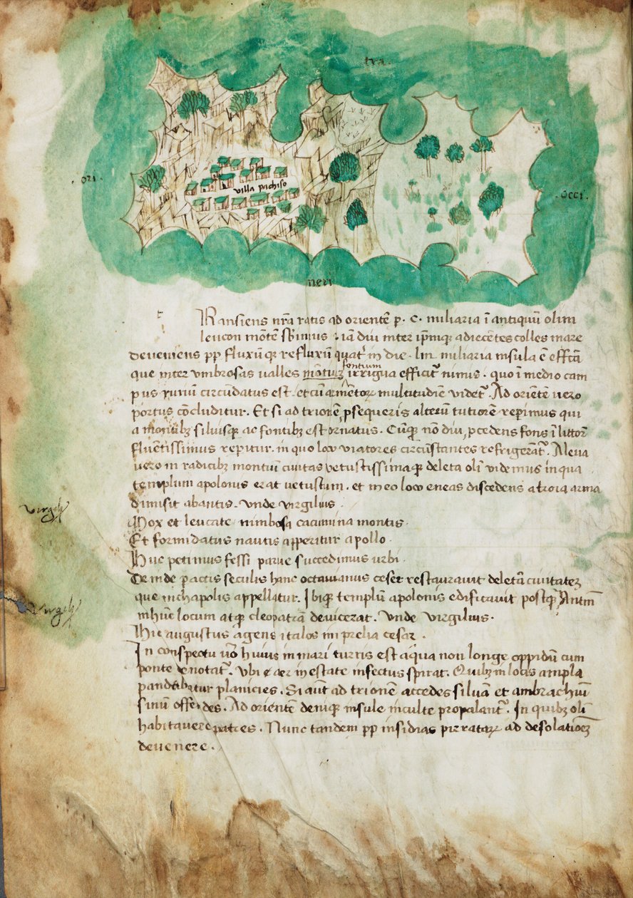 Paxoksen kartta, noin 1420 (pergamentti). tekijältä Cristoforo Buondelmonti