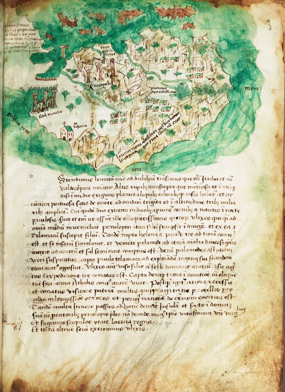 Paxoksen kartta, noin 1420 (pergamentti). tekijältä Cristoforo Buondelmonti