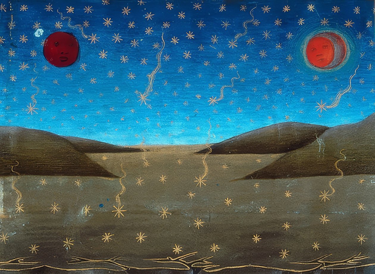 Maailmanloppu: kuu ja aurinko pimenevät, tähdet putoavat ja kaikki on päinvastoin kuin oli (n. 149v). 1476 tekijältä Cristoforo De Predis