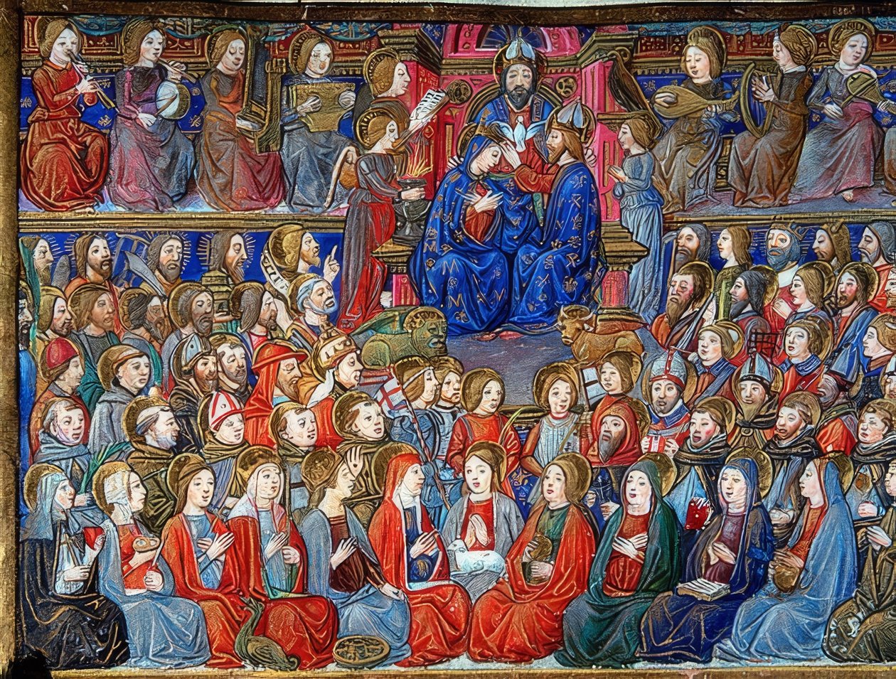 Marian kruunaus (n. 151v). 1476 tekijältä Cristoforo De Predis