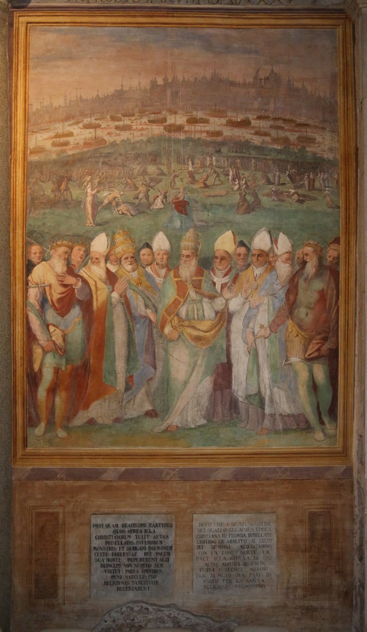 Paavin piispat ja kuninkaat kunnioittavat marttyyripyhiä tekijältä Cristoforo & Tempesta Antonio (1555 1630) Roncalli