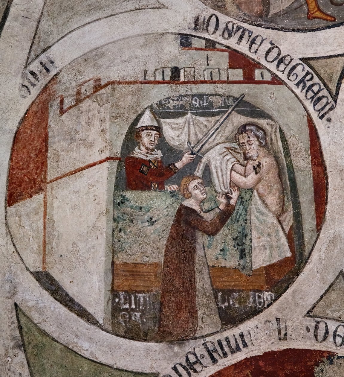 Klytemnestra lamauttaa Agamemnonin. tekijältä Cristoforo di & Piero Meo di Bindoccio
