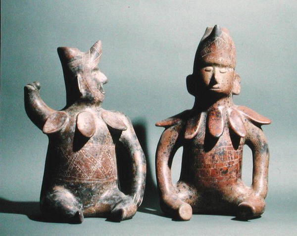 Kaksi patsasta Colimasta, Meksikosta, 300 eaa - 500 jKr (keraaminen) tekijältä Culture Colima