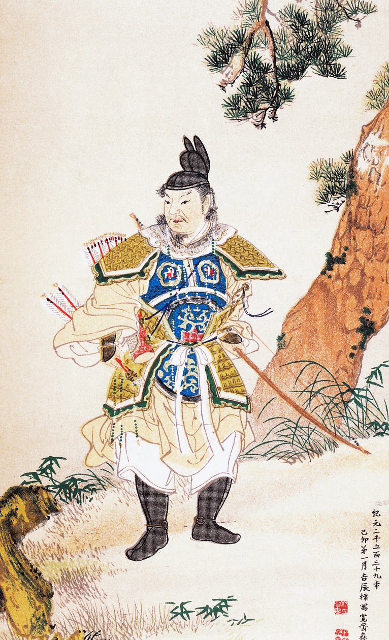 Samurai, ukiyo-e taideprintti, Tosa-koulu, puupiirros, japanilainen sivilisaatio, Edo-kausi tekijältä Culture Edo