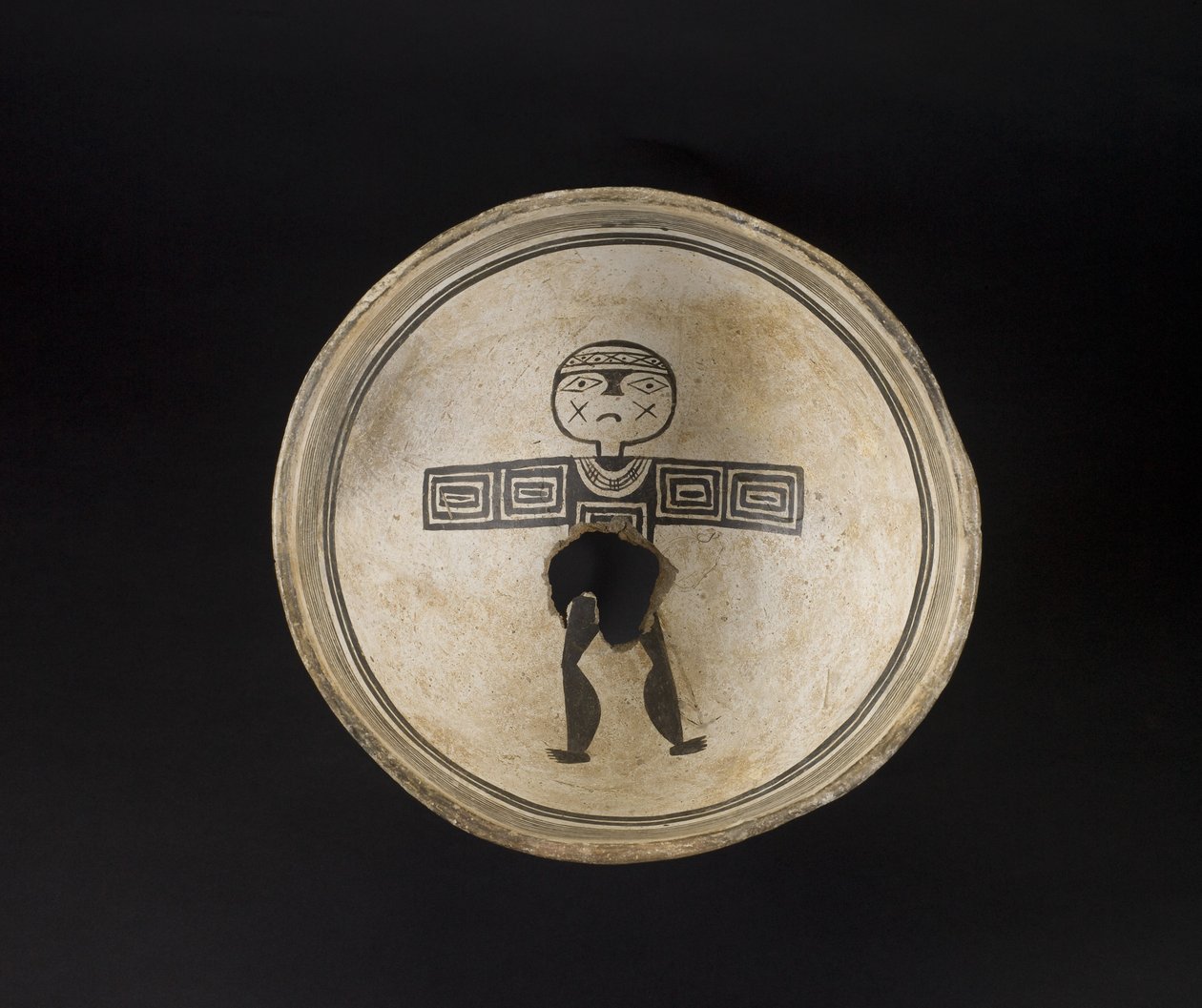 Kulho, jossa on maalattuja kuvioita, 1200-1300 (keramiikka ja pigmentti). tekijältä Culture Mimbres