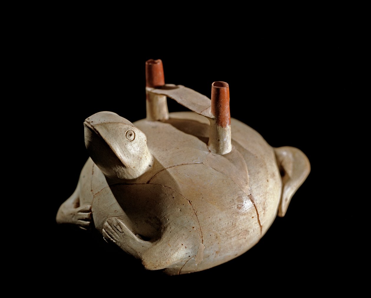 Esikolumbialainen taide, Paracasin sivilisaatio (Peru): sammakon muotoinen maljakko. 800-200 eaa. Lima, kansallinen antropologian ja arkeologian museo tekijältä Culture Paracas