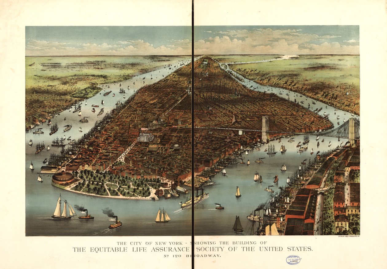 New Yorkin kaupunki. tekijältä Currier and Ives Equitable Life Assurance Society Of The United States