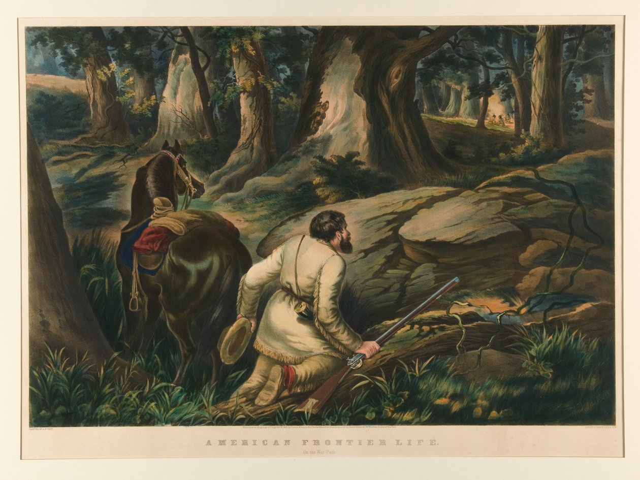 American Frontier Life / On the War Path tekijältä Currier and Ives