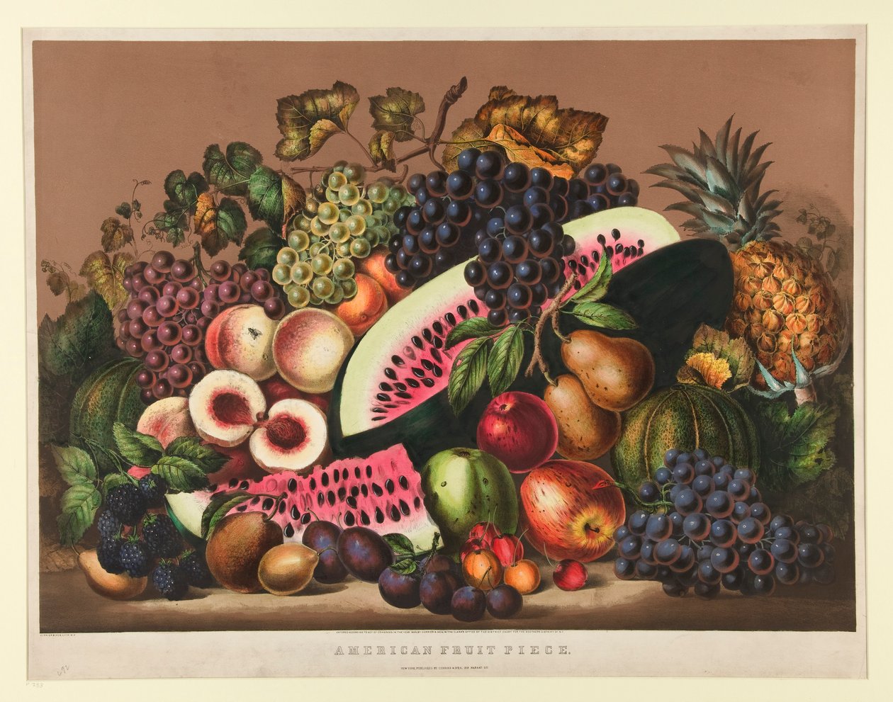 Amerikkalainen hedelmäpala tekijältä Currier and Ives
