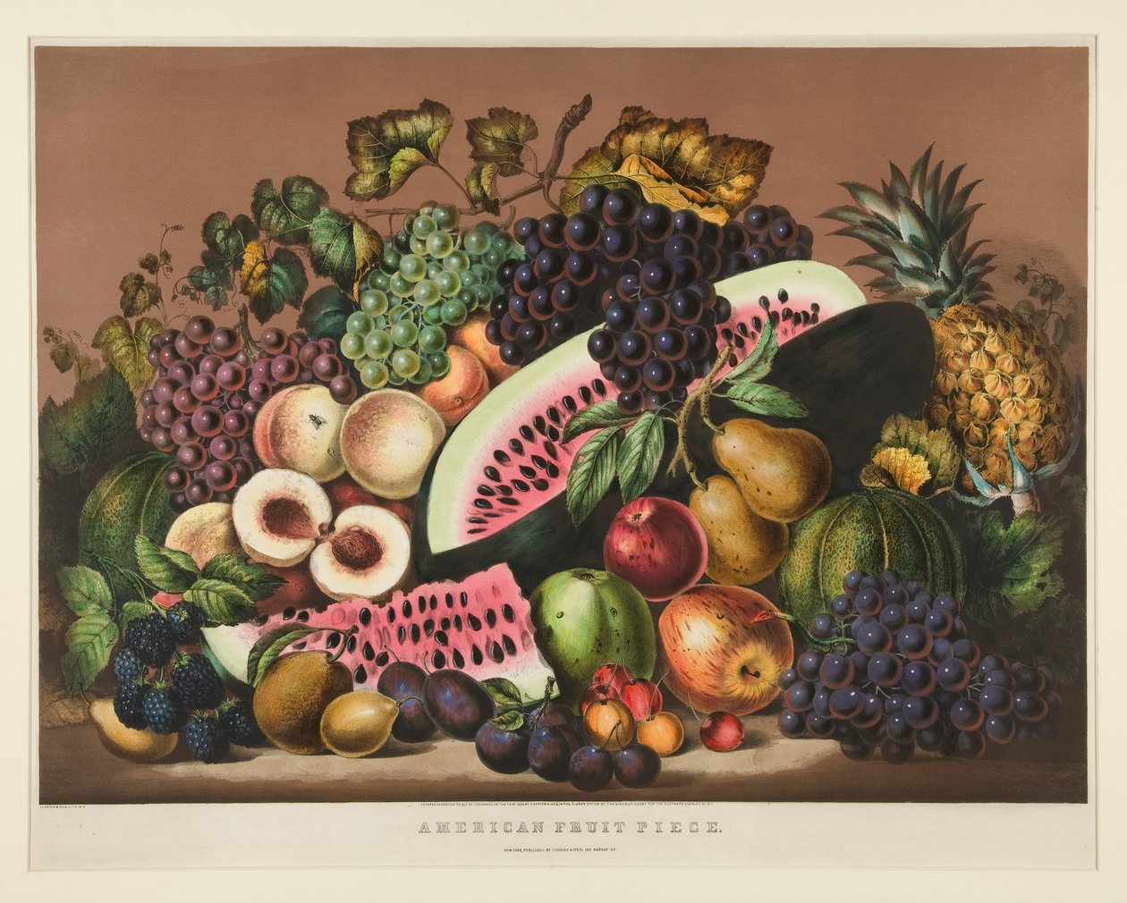 American Fruit Piece; Kilpi 2881 tekijältä Currier and Ives