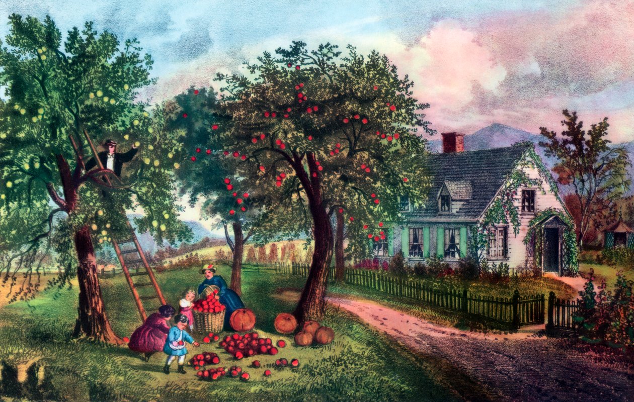 American Homestead syksyllä 1869 tekijältä Currier and Ives