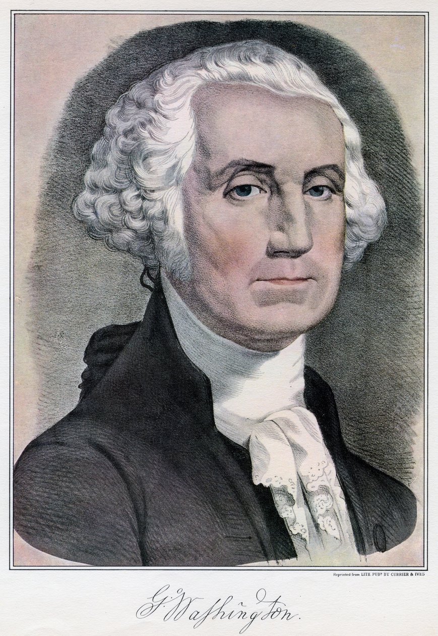 George Washington, Yhdysvaltain ensimmäinen presidentti, 1800-luku. tekijältä Currier and Ives