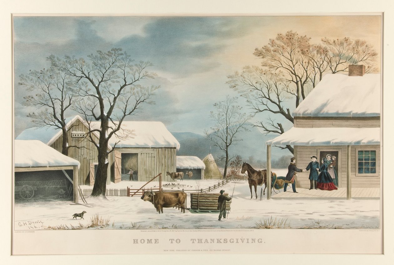 Kotiin kiitospäivälle tekijältä Currier and Ives