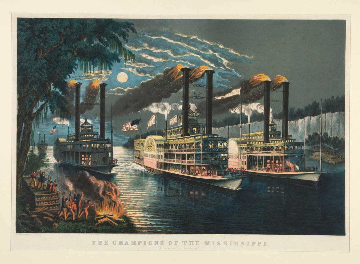 Mississippin mestarit tekijältä Currier and Ives