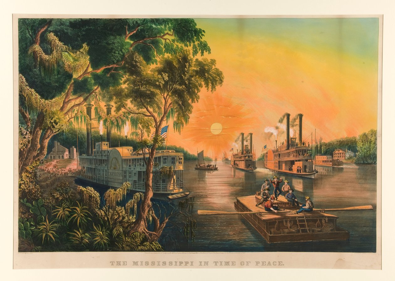 Mississippi rauhan aikana. tekijältä Currier and Ives