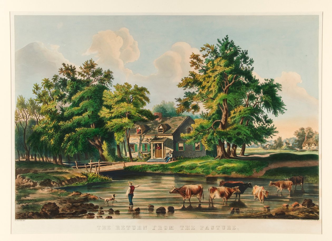 Paluu laitumelta tekijältä Currier and Ives