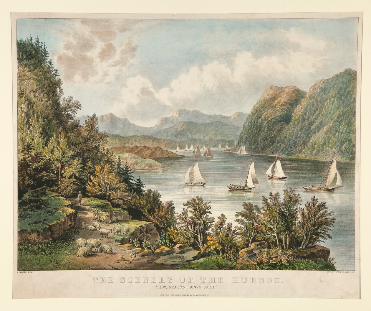 Hudsonin maisema. Näkymä, Lähellä tekijältä Currier and Ives