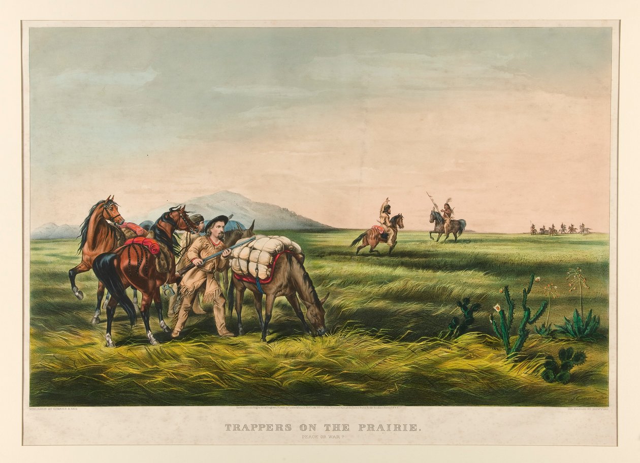 Anssijat preerialla / Rauha vai sota? tekijältä Currier and Ives