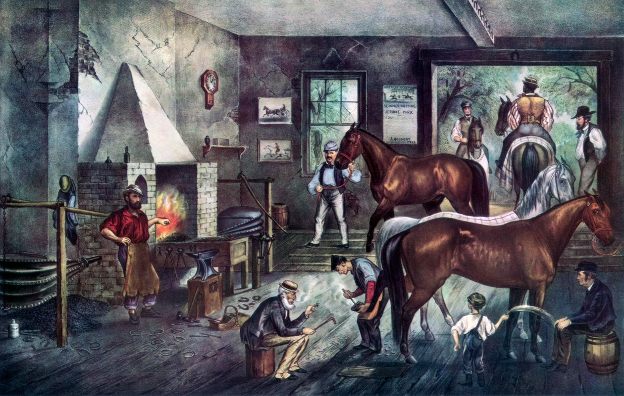 Ravihalkeamat takomossa, 1869. tekijältä Currier and Ives