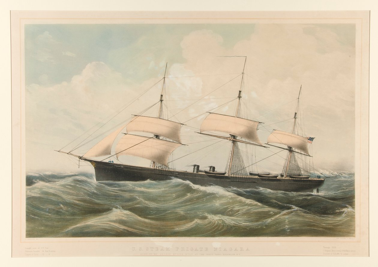 Yhdysvallat Steam Fregatti Niagara tekijältä Currier and Ives