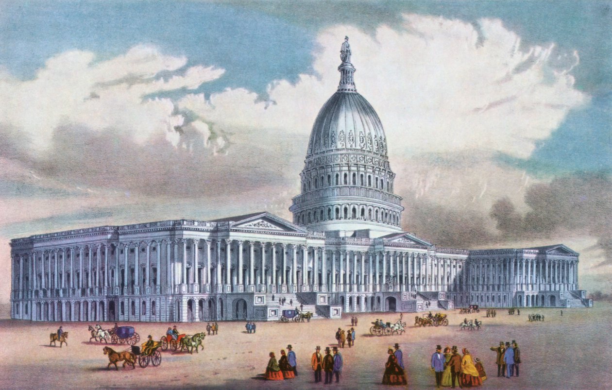 Washington, Yhdysvaltojen pääkaupunki, 1800-luku. tekijältä Currier and Ives