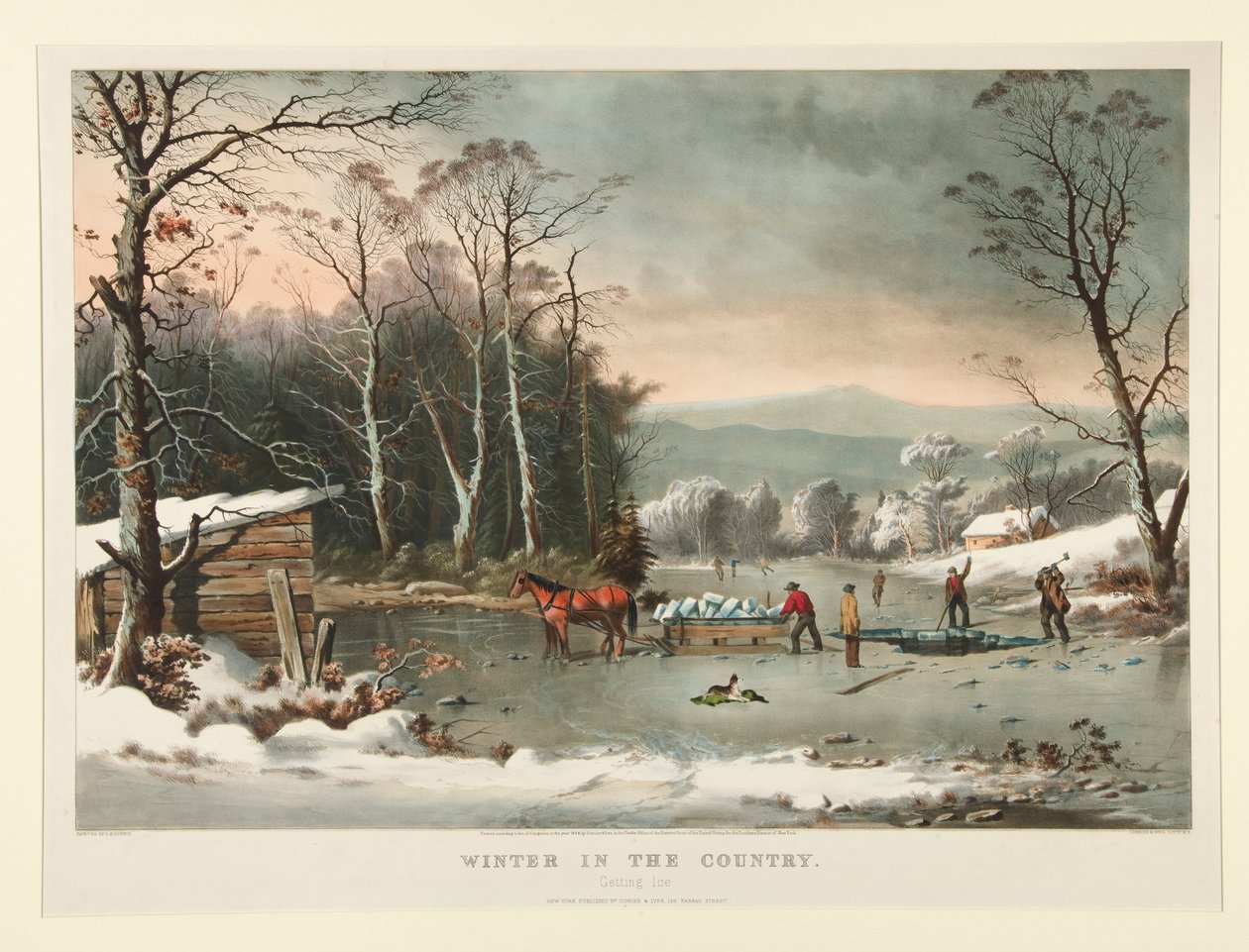 Talvi maalla. /Geting Ice tekijältä Currier and Ives