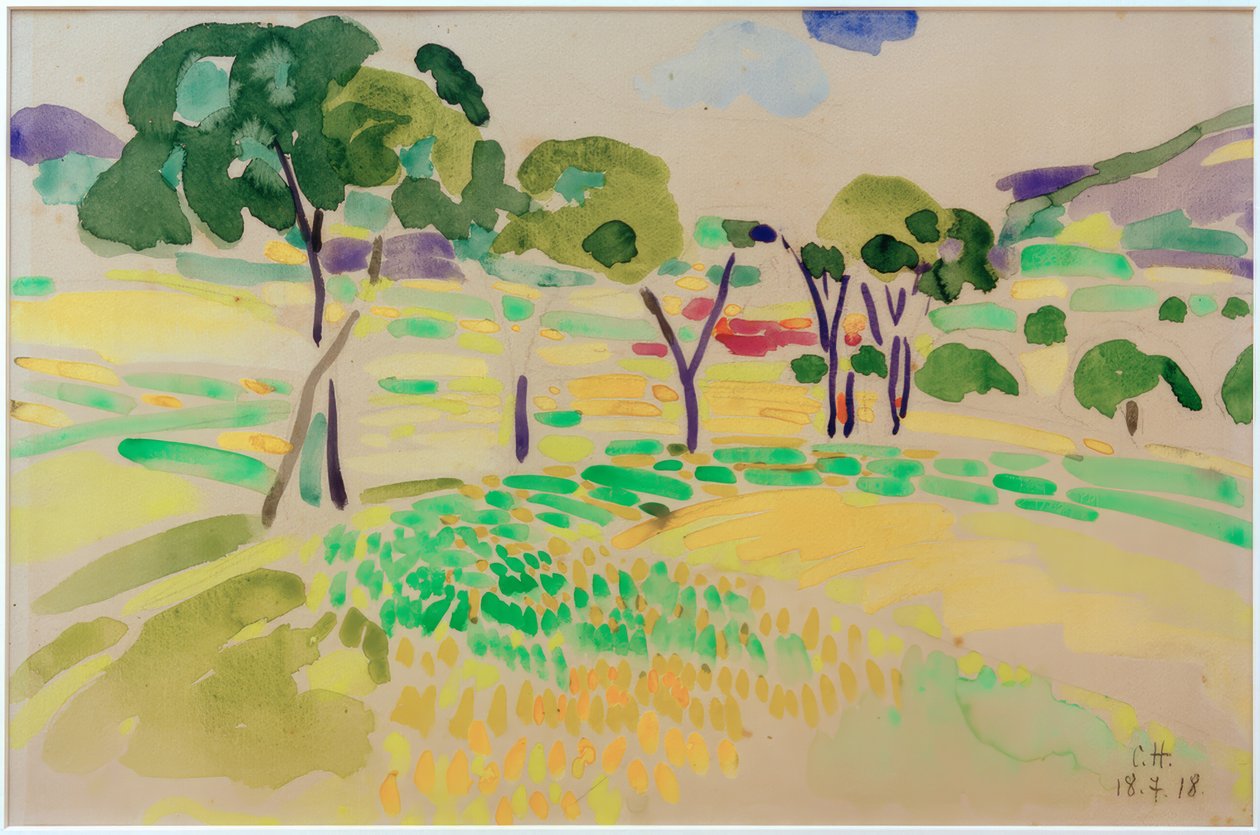 Landschaft mit Bäumen bei Pretzfeld tekijältä Curt Herrmann
