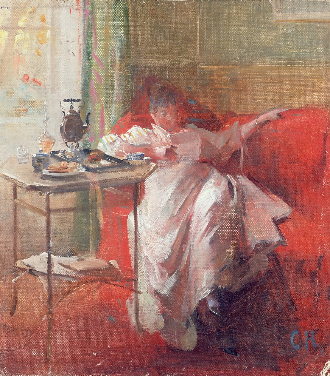 Siesta (öljy kortille) tekijältä Curt Herrmann