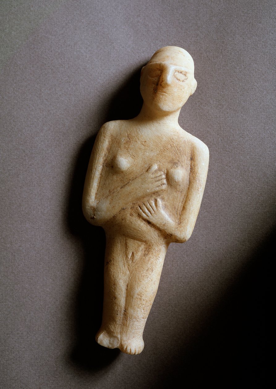 Naisjumala, kaavamainen hahmo, valkoinen marmori, 3200-2000 eKr. tekijältä Cycladic Cycladic