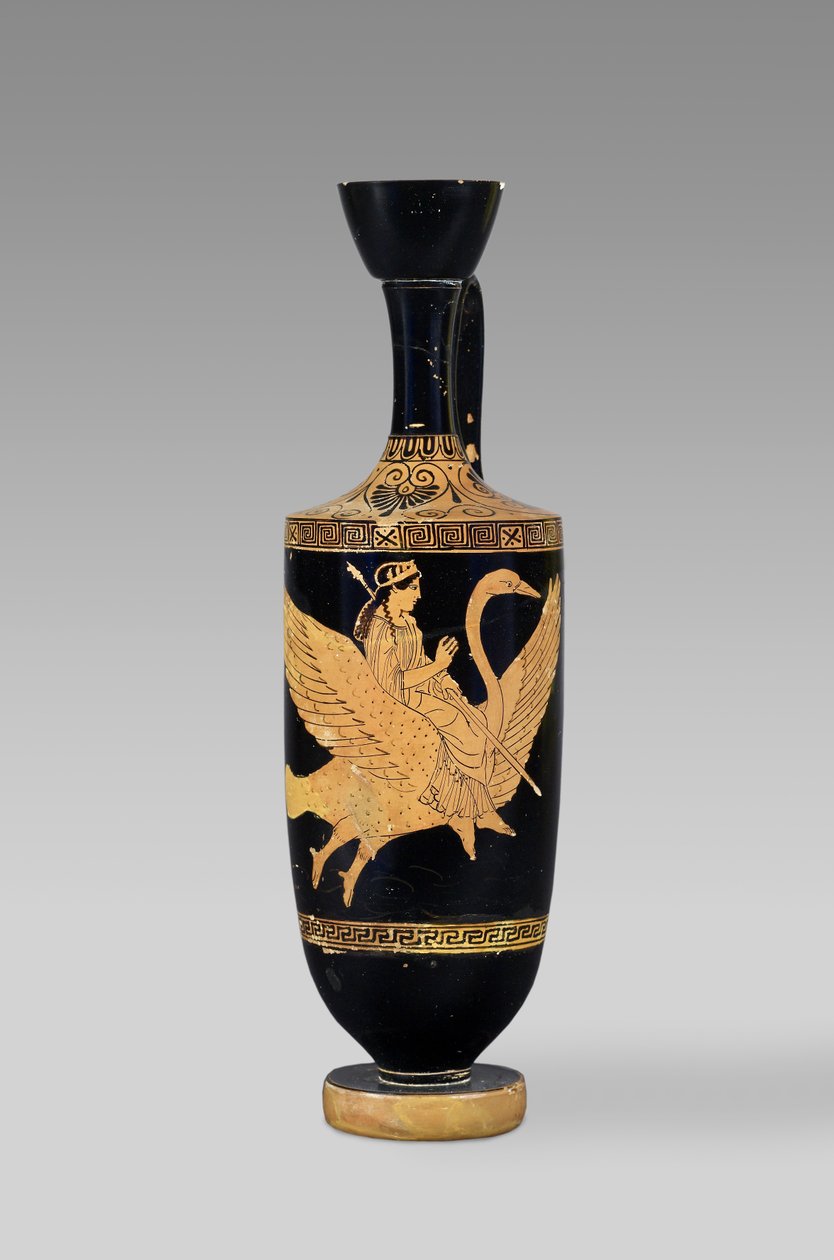 Ullakkolekythos, jossa Afrodite ratsastaa lentävällä joutsenella (keraaminen) tekijältä Cypriot
