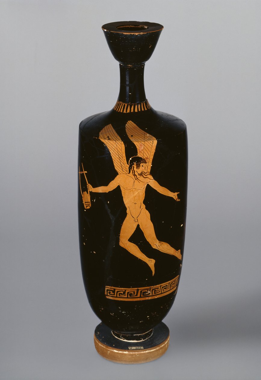 Ullakon punahahmoinen lekythos, jossa Eros, n. 480 eKr. (keraaminen) tekijältä Cypriot